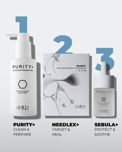 NeedleX+ Пластир с активни микроигли срещу пъпки - Al+ Cosmetics - 9 пластира за болезнени пъпки by Al+